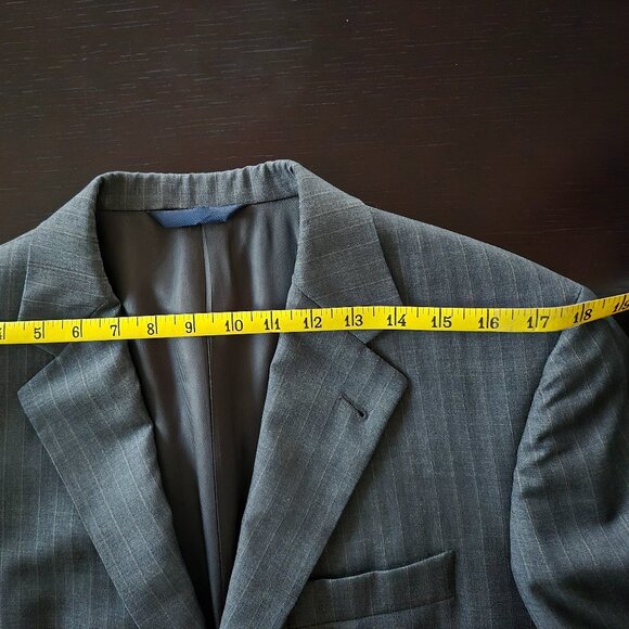 Burberry London Wool Pinstripe Blazer Charcoal Grey, Classic Suit Jacket - Picture 9 of 13